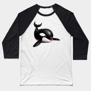 Cute Orca Drawing Baseball T-Shirt